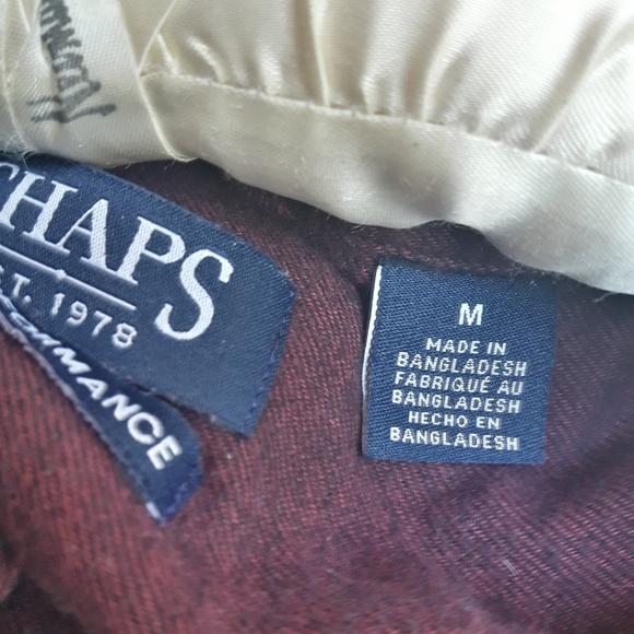 Chaps Flannel Shirt Mens Long Sleeve Solid Color M - Picture 2 of 13